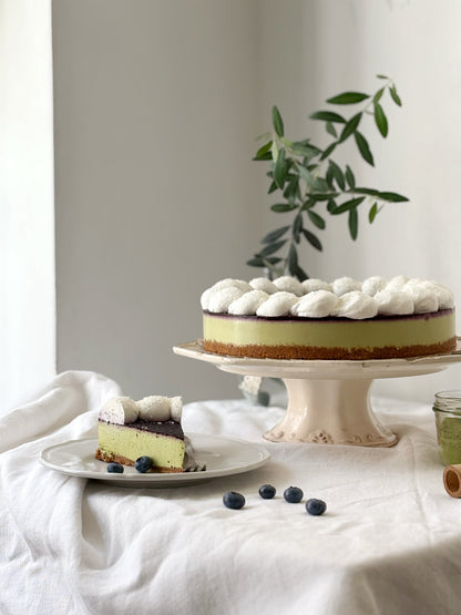 Cheesecake Fredda Matcha e Mirtilli